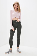 Wool-blend high-rise warm knitted leggings with braids  4038253 photo №2