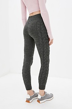 Wool-blend high-rise warm knitted leggings with braids  4038253 photo №3