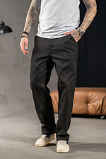 Men's straight cotton pants Jeans Casual Black Teamv 8034253 photo №6