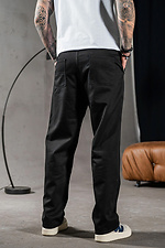 Gerade geschnittene Herren-Baumwollhose Jeans Casual Schwarz Teamv 8034253 Foto №7
