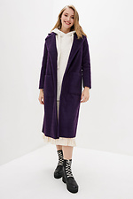 Фіолетове кашемірове пальто ELEN під пояс з великими кишенями Garne 3037254 фото №2
