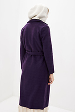 Фіолетове кашемірове пальто ELEN під пояс з великими кишенями Garne 3037254 фото №4