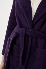 Фиолетовое кашемировое пальто ELEN под пояс с большими карманами Garne 3037254 фото №6
