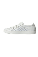 White Hollow Out Leather Flat Sneakers  4205254 photo №1