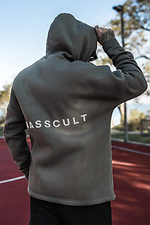 Men's warm oversized hoodie with print MASSCULT Dark olive Teamv 8034254 photo №2
