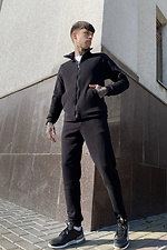 IRVIN black cotton sweater with zipper and stand-up collar GEN 8000255 photo №4