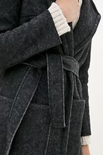 Серое кашемировое пальто ELEN под пояс с большими карманами Garne 3037256 фото №6