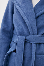 Синє кашемірове пальто ELEN під пояс з великими кишенями Garne 3037257 фото №6