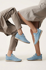 Women's blue suede sneakers  4206257 photo №4