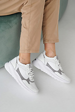 Women's leather sneakers spring-autumn white 2505258 photo №4