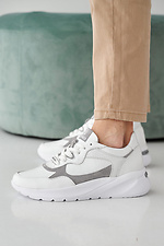 Women's leather sneakers spring-autumn white 2505258 photo №6