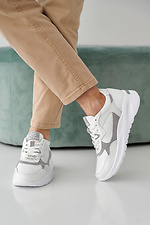 Women's leather sneakers spring-autumn white 2505258 photo №8