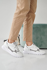 Women's leather sneakers spring-autumn white 2505258 photo №9