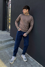Beżowy sweter z dzianiny z okrągłym dekoltem  4009258 zdjęcie №3