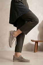 Women's beige suede sneakers  4206258 photo №6