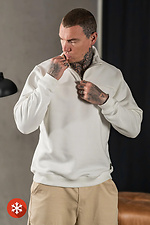 Чоловічий теплий світшот із коміром на блискавці Collar Zip Білий Teamv 8034258 фото №1