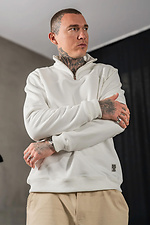 Men's warm sweatshirt with a collar with a zipper Teamv Collar Zip White Teamv 8034258 photo №3