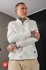Чоловічий теплий світшот із коміром на блискавці Collar Zip Білий Teamv 8034258 фото №3