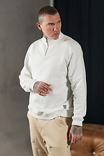 Men's warm sweatshirt with a collar with a zipper Teamv Collar Zip White Teamv 8034258 photo №4