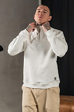 Men's warm sweatshirt with a collar with a zipper Teamv Collar Zip White Teamv 8034258 photo №5