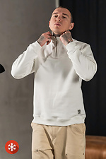 Чоловічий теплий світшот із коміром на блискавці Collar Zip Білий Teamv 8034258 фото №5