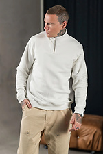 Men's warm sweatshirt with a collar with a zipper Teamv Collar Zip White Teamv 8034258 photo №6