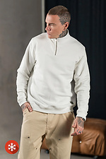 Чоловічий теплий світшот із коміром на блискавці Collar Zip Білий Teamv 8034258 фото №6