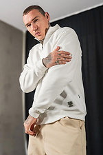 Men's warm sweatshirt with a collar with a zipper Teamv Collar Zip White Teamv 8034258 photo №7