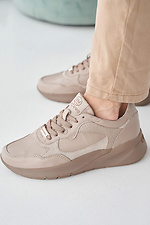 Women's leather sneakers spring-autumn beige  2505259 photo №2