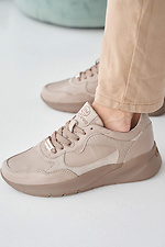 Women's leather sneakers spring-autumn beige 2505259 photo №2