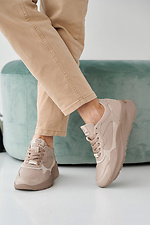 Women's leather sneakers spring-autumn beige 2505259 photo №6