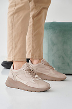 Women's leather sneakers spring-autumn beige  2505259 photo №7