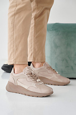 Women's leather sneakers spring-autumn beige 2505259 photo №7