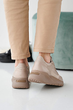 Женские кроссовки кожаные весенне-осенние бежевые  2505259 фото №8