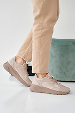 Women's leather sneakers spring-autumn beige  2505259 photo №9