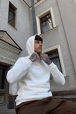 White BART hoodie with front pocket GEN 8000259 photo №6