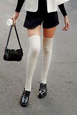 Світло-бежеві панчохи з вовни мериноса вище колін M-SOCKS 2040260 фото №1
