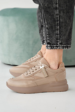 Women's leather sneakers spring-autumn beige  2505260 photo №4
