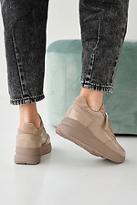 Damen-Ledersneaker Frühling-Herbst-Beige 2505260 Foto №5