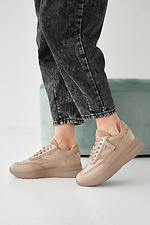 Women's leather sneakers spring-autumn beige  2505260 photo №7