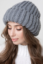 Gray knit Tiffany hat with lapel  4037260 photo №1