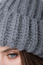 Gray knit Tiffany hat with lapel  4037260 photo №3