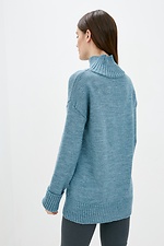 Ciepły wełniany sweter oversize z zabudowanym dekoltem  4038260 zdjęcie №3