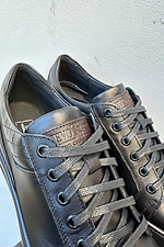 Herren-Ledersneaker Frühling-Herbst schwarz 2505262 Foto №2
