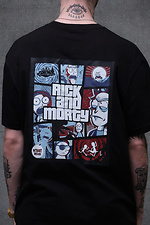 Übergroßes Herren-T-Shirt mit Aufdruck ohne Rick und Morty in Schwarz Without 8049262 Foto №6