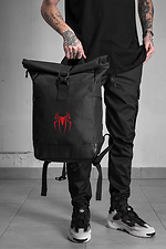 Lässiger Rolltop-Schulrucksack für Jungen mit Spiderman-Aufdruck Schwarz Without 8055262 Foto №2