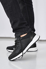 Herren-Ledersneaker Frühling-Herbst schwarz 2505263 Foto №1