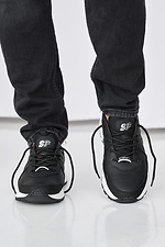 Herren-Ledersneaker Frühling-Herbst schwarz 2505263 Foto №2