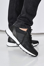Herren-Ledersneaker Frühling-Herbst schwarz 2505263 Foto №3