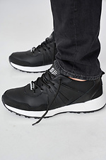 Herren-Ledersneaker Frühling-Herbst schwarz 2505263 Foto №5